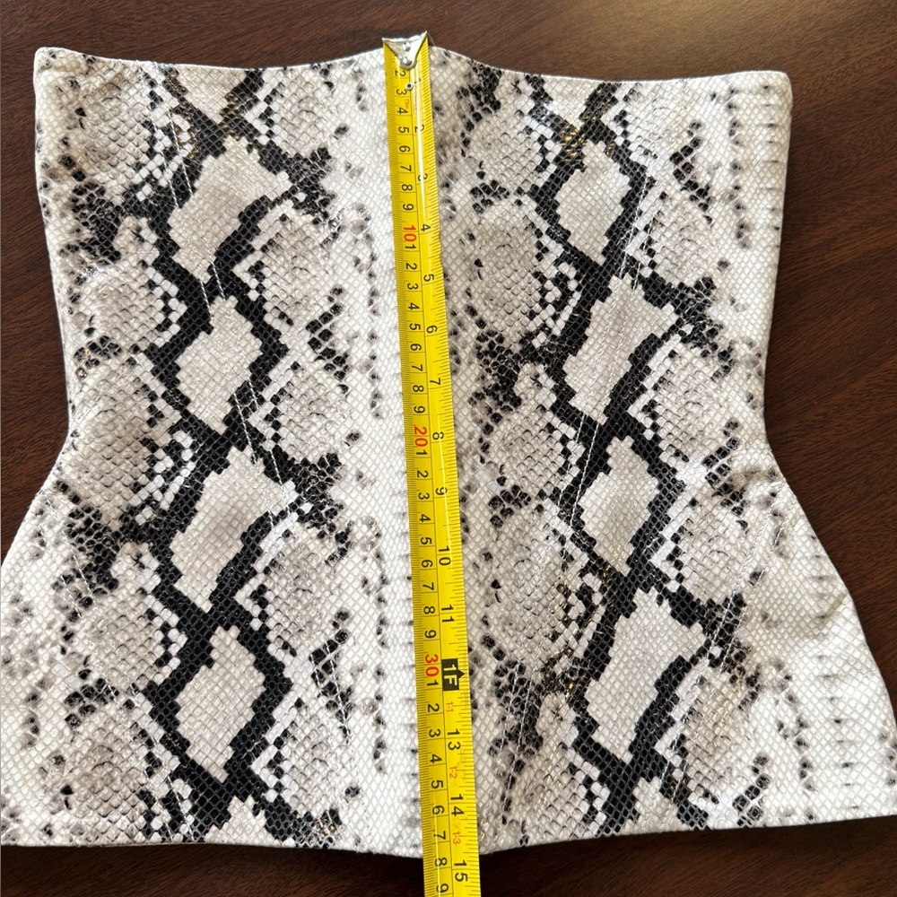 Retrofete Leather Snakeskin Print Sleeveless Corset Top - Picture 11 of 12